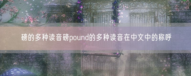 磅的多种读音磅pound的多种读音在中文中的称呼