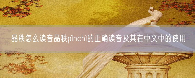 品秩怎么读音品秩pǐnchì的正确读音及其在中文中的使用