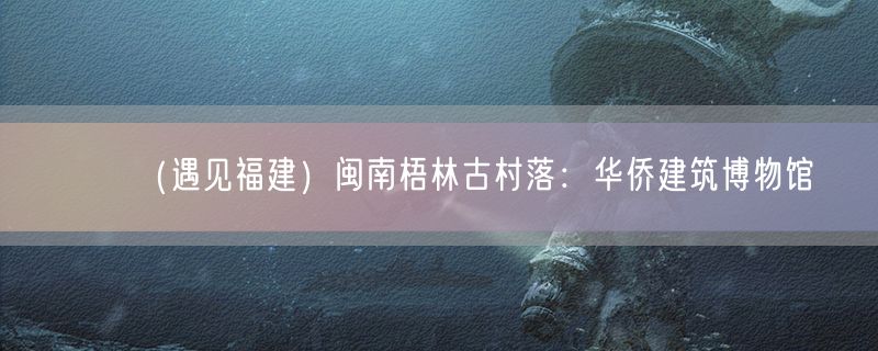 （遇见福建）闽南梧林古村落：华侨建筑博物馆